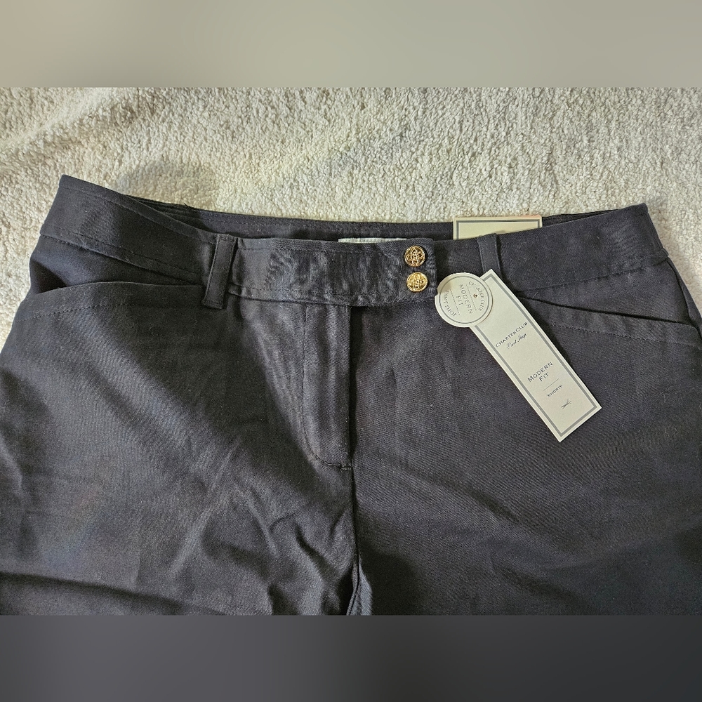 NWT CHARTER CLUB Black Cotton Walking Shorts | SZ 10 - Picture 2 of 12